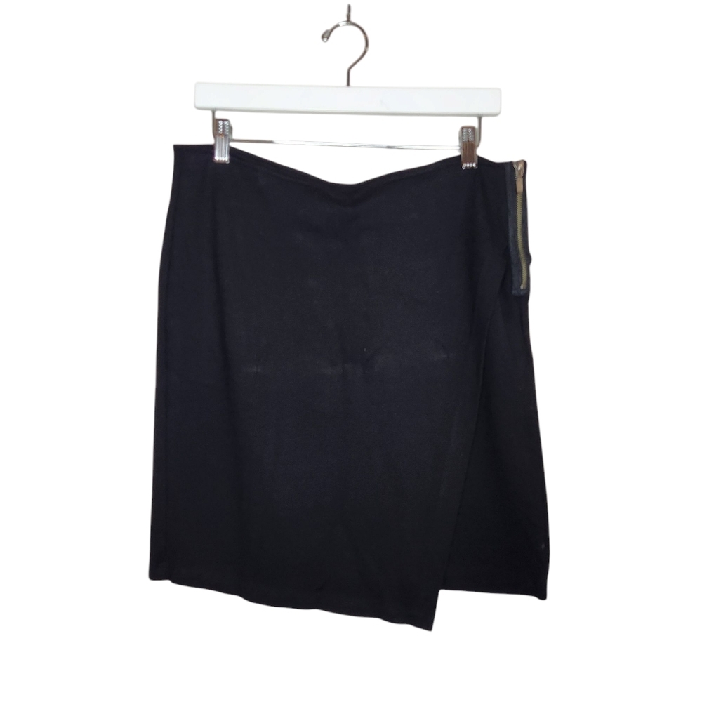 Cabi Womens Black Faux Wrap Skirt Size 10